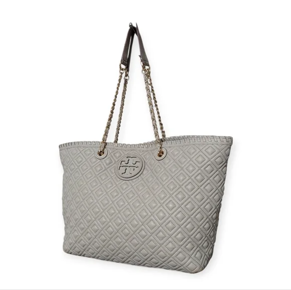 Tory Burch Quilted Shoulder Bag in Cream - Picture 4 of 16